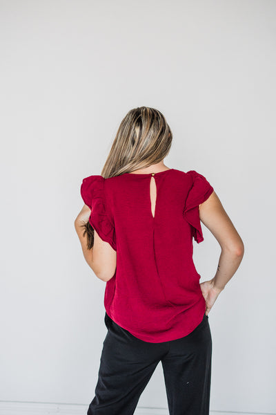 Port Ruffle Detail Blouse