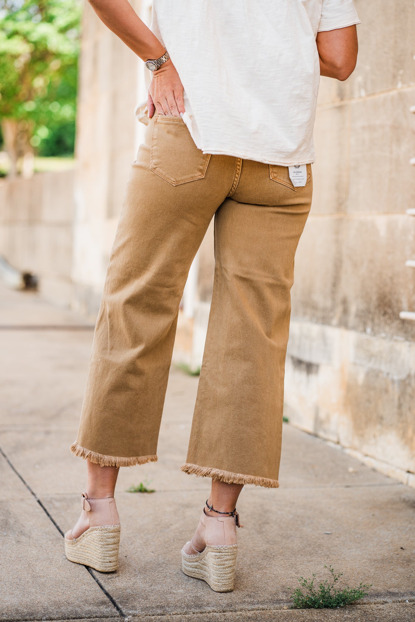 Desert Sand Wide Leg Crop Jeans