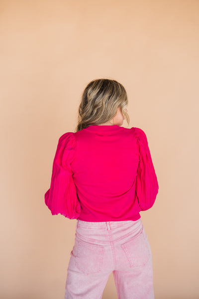 Hot Pink Textured Pullover
