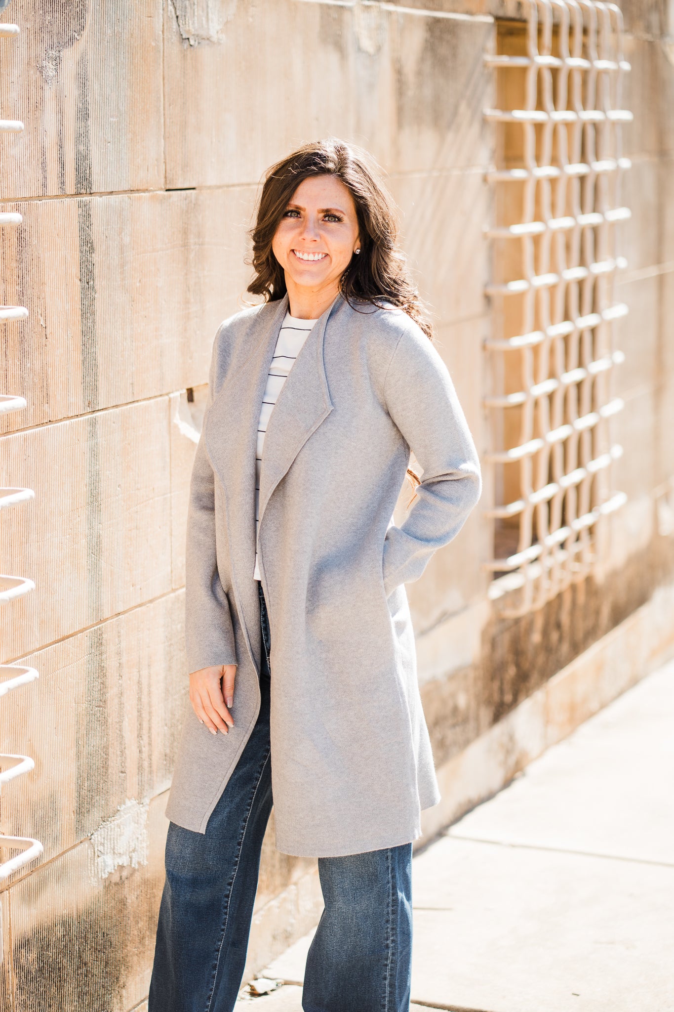 Heather Grey Longline Cardigan