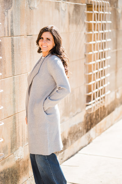 Heather Grey Longline Cardigan