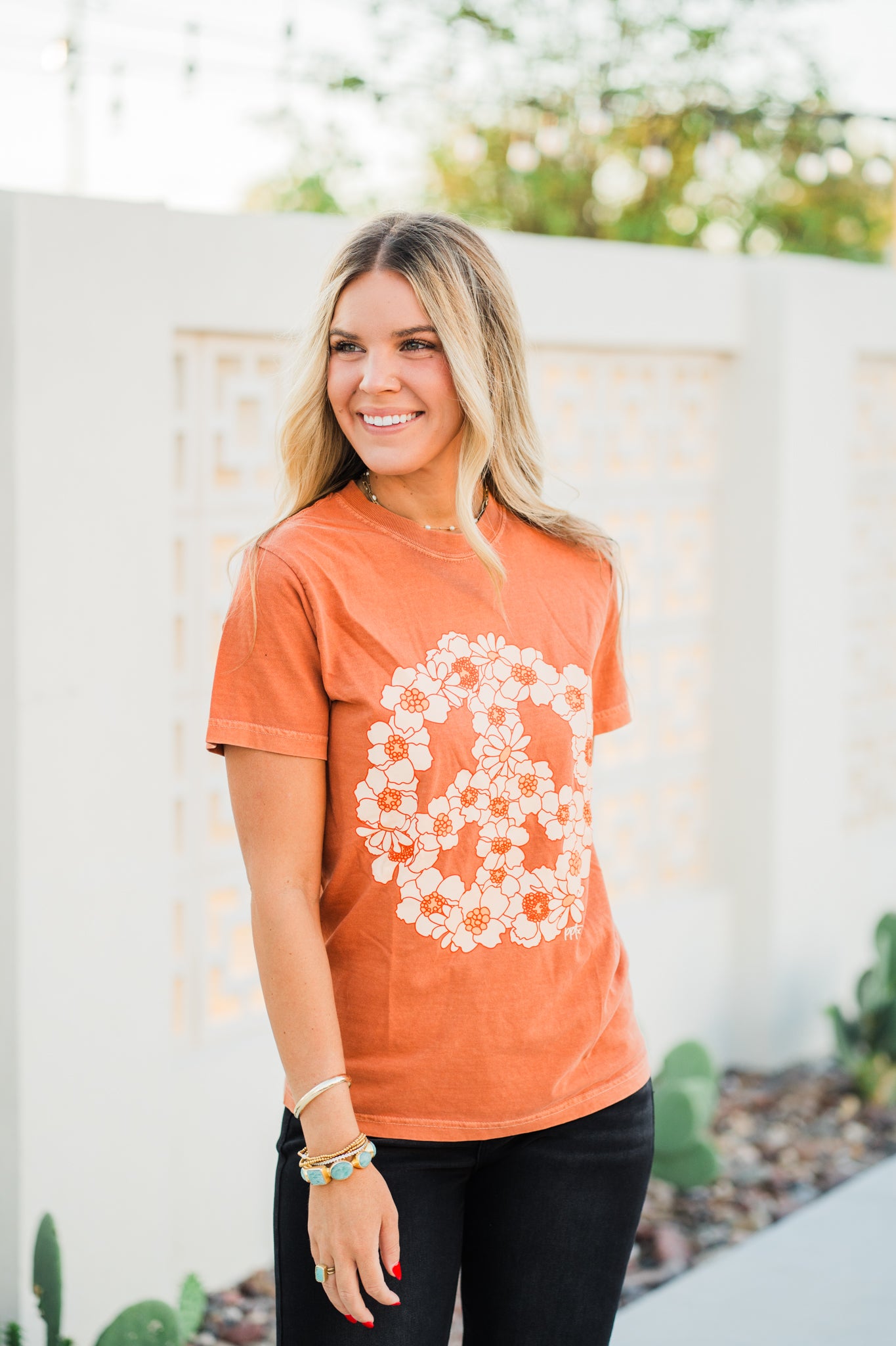 Peace Fall Floral Tee