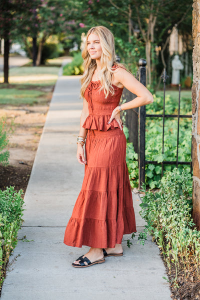 The Desert Bloom Tiered Maxi Skirt