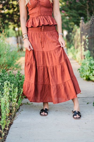 The Desert Bloom Tiered Maxi Skirt