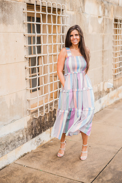 Pastel Parade Maxi Dress