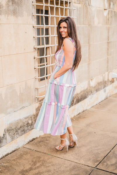 Pastel Parade Maxi Dress