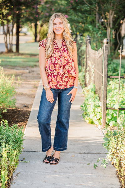Riverbend Dark Wash High Rise Crop Wide Jeans