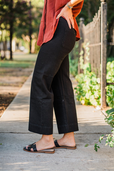 The Ridge Wide Leg Jean – Coal Black
