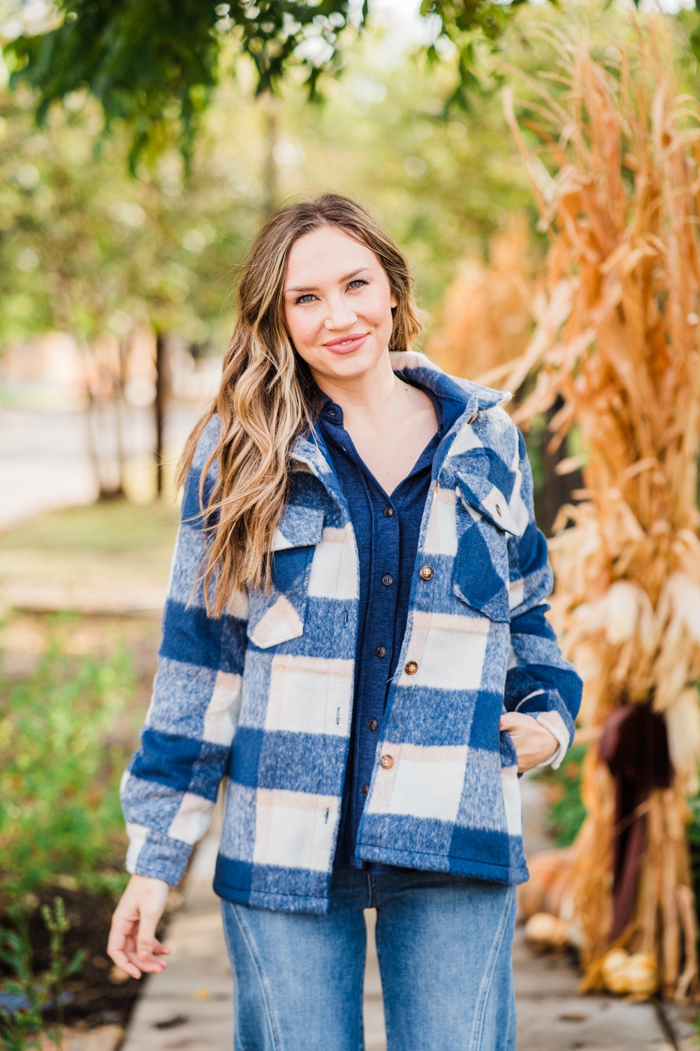 Navy Super Soft Button Up