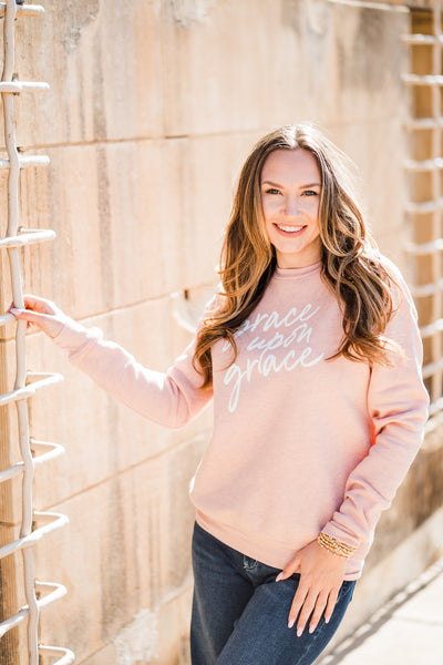 Grace Upon Grace Graphic Sweatshirt-Rose