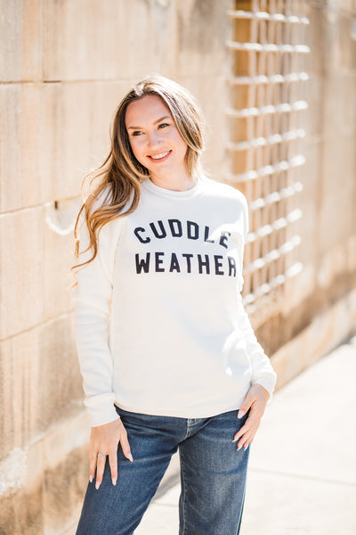 Cuddle Weather Sweatshirt-Vintage White