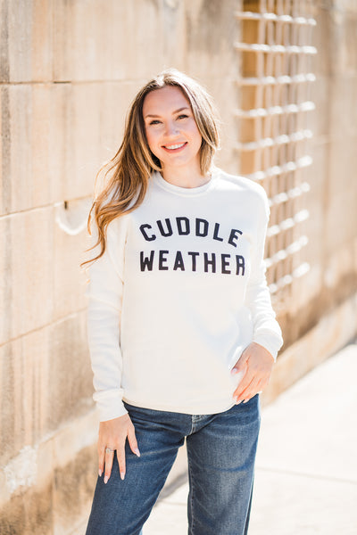 Cuddle Weather Sweatshirt-Vintage White