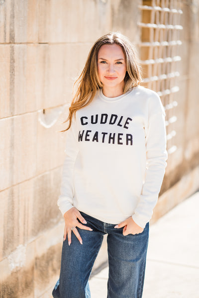 Cuddle Weather Sweatshirt-Vintage White