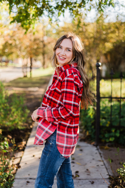 Red, Black & White Plaid Flannel