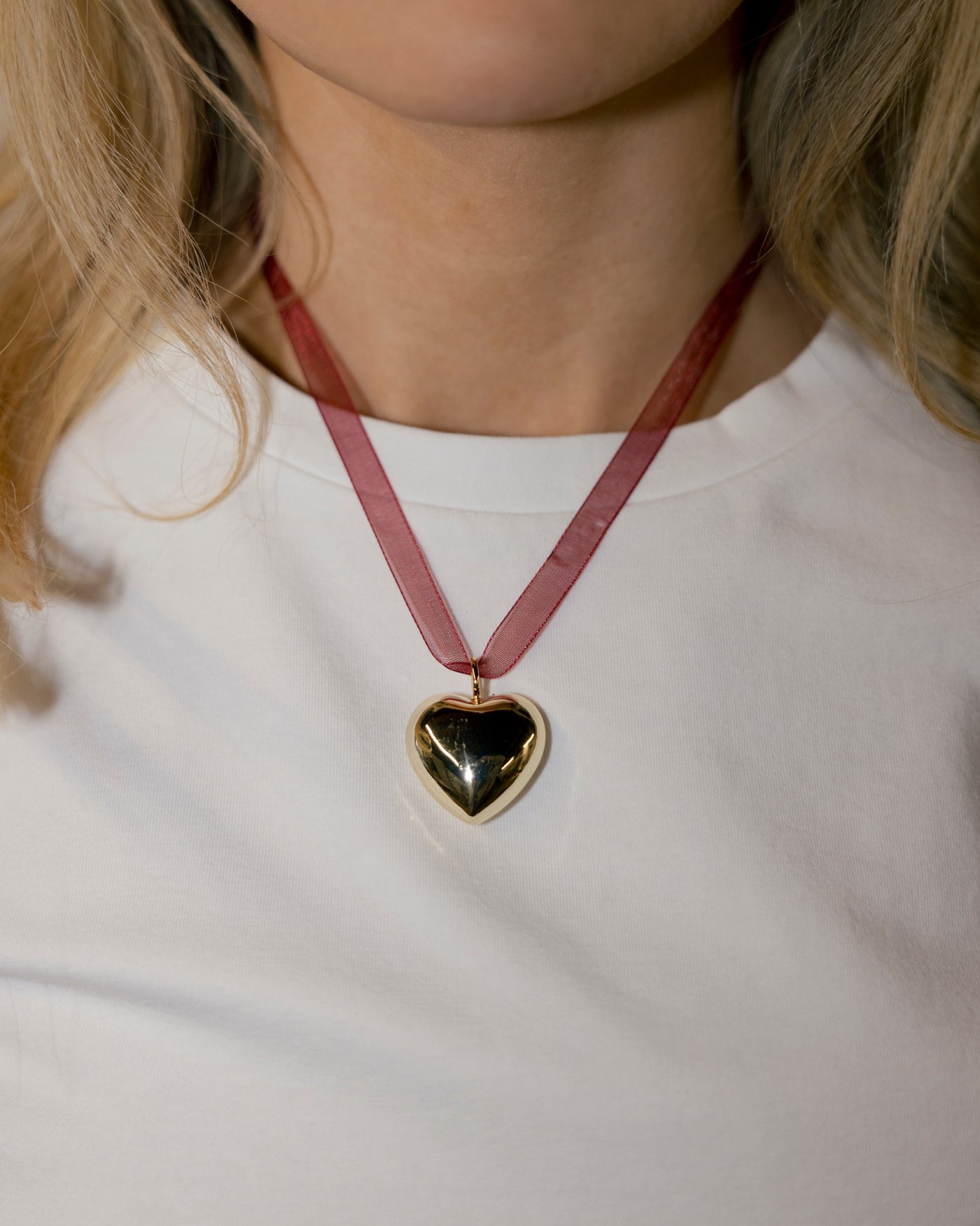 Ribbon Necklace in Oxblood
