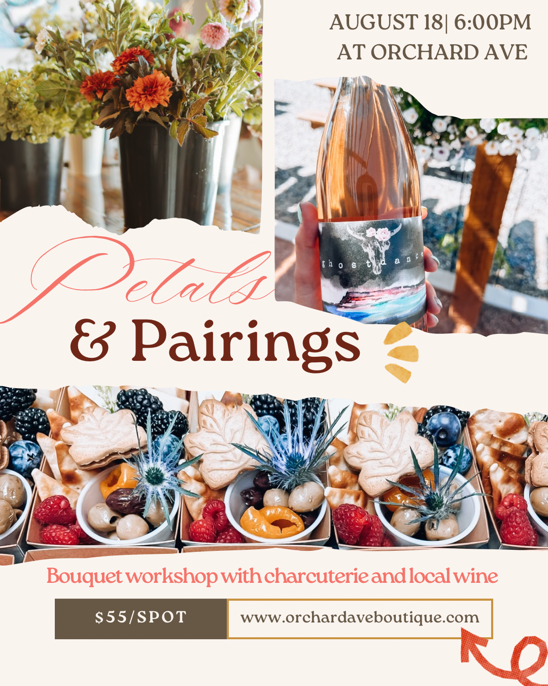 Petals + Pairings Event- Monday August 18