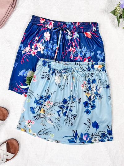 IN STOCK Sienna Skort - Light Blue Floral Bliss