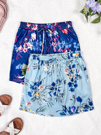 IN STOCK Sienna Skort - Light Blue Floral Bliss