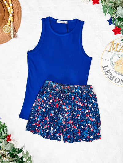 IN STOCK Tara Ribbed Tank - Royal Blue
