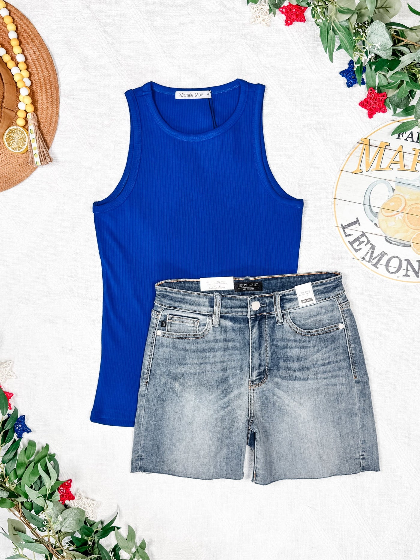 IN STOCK Tara Ribbed Tank - Royal Blue