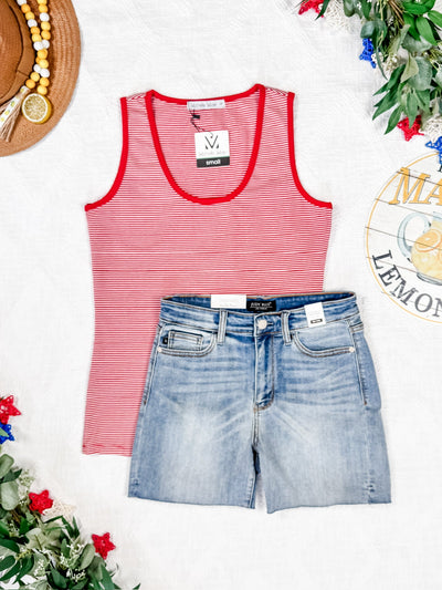 IN STOCK Micro Striped Tank - Red