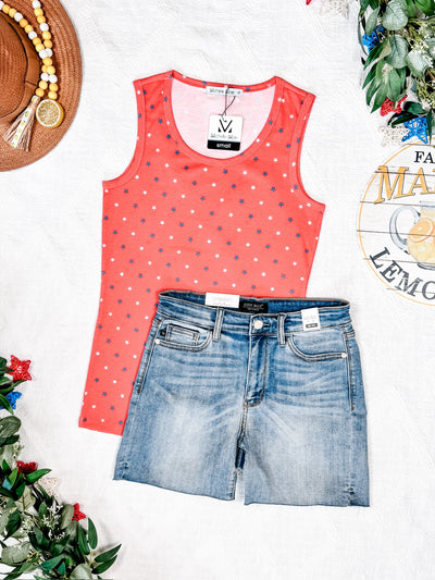IN STOCK Ava Tank - Red Freedom Stars