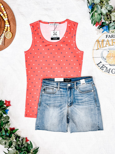 IN STOCK Ava Tank - Red Freedom Stars