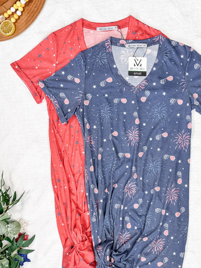 IN STOCK Knot Dress - Aviators and Fireworks