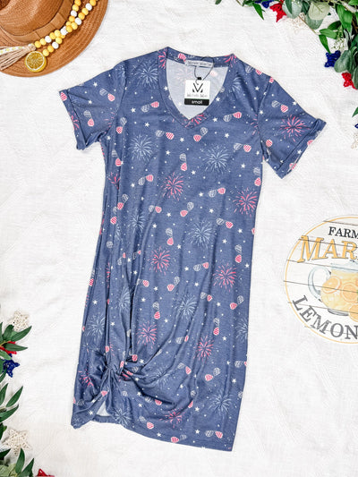 IN STOCK Knot Dress - Aviators and Fireworks