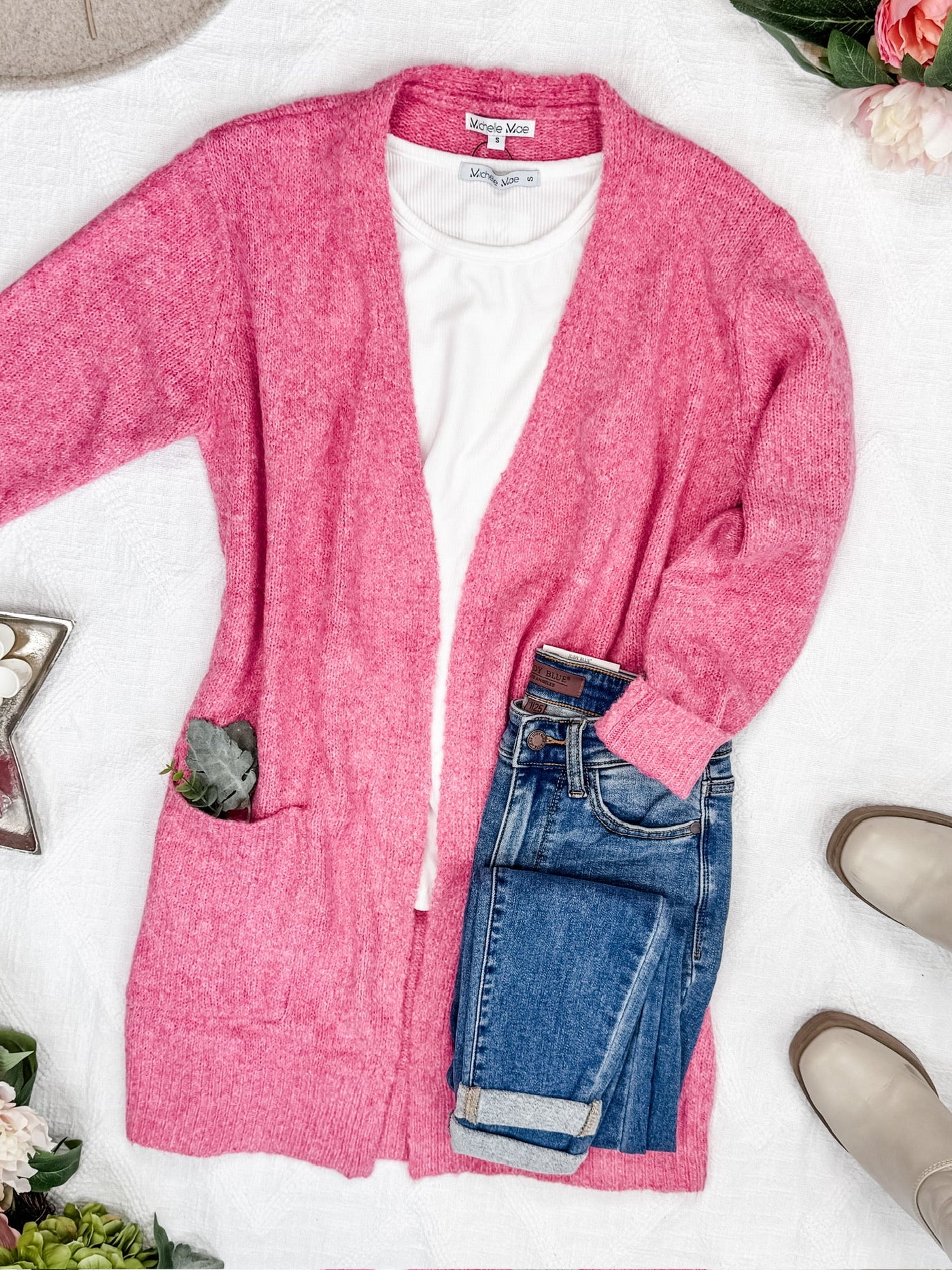 IN STOCK Madison Cozy Cardigan - Pink