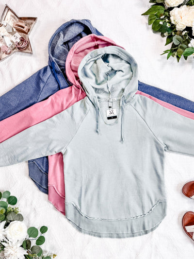 IN STOCK Vintage Wash Beach Hoodie - Dusty Pink