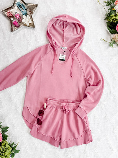 IN STOCK Vintage Wash Beach Hoodie - Dusty Pink