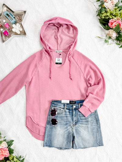 IN STOCK Vintage Wash Beach Hoodie - Dusty Pink
