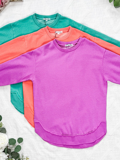 IN STOCK Vintage Wash Pullover - Deep Coral