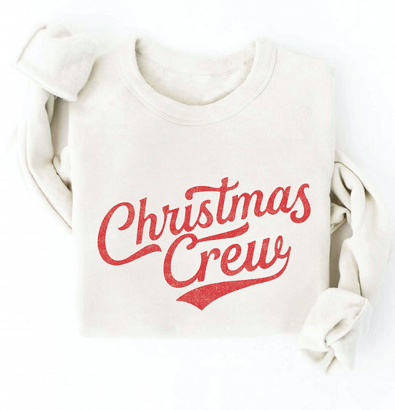 Christmas Crew Sweatshirt- Vintage White