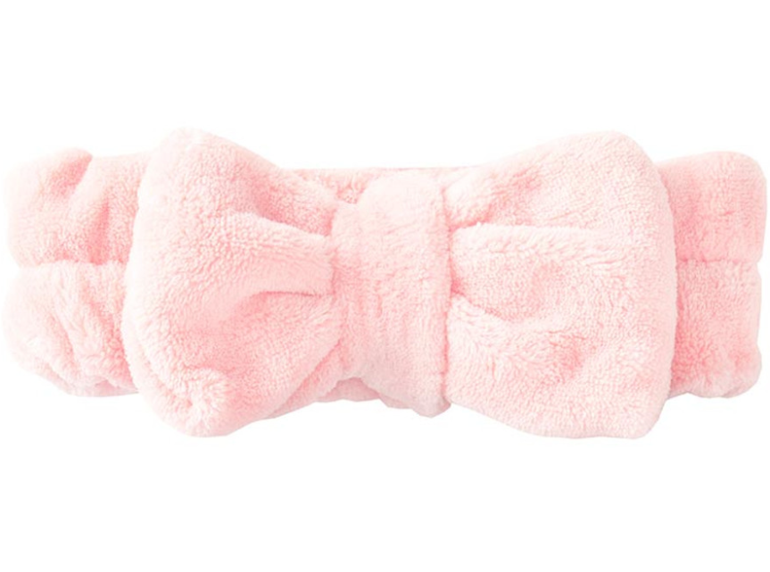 Plush Bow Spa Headband- Pink