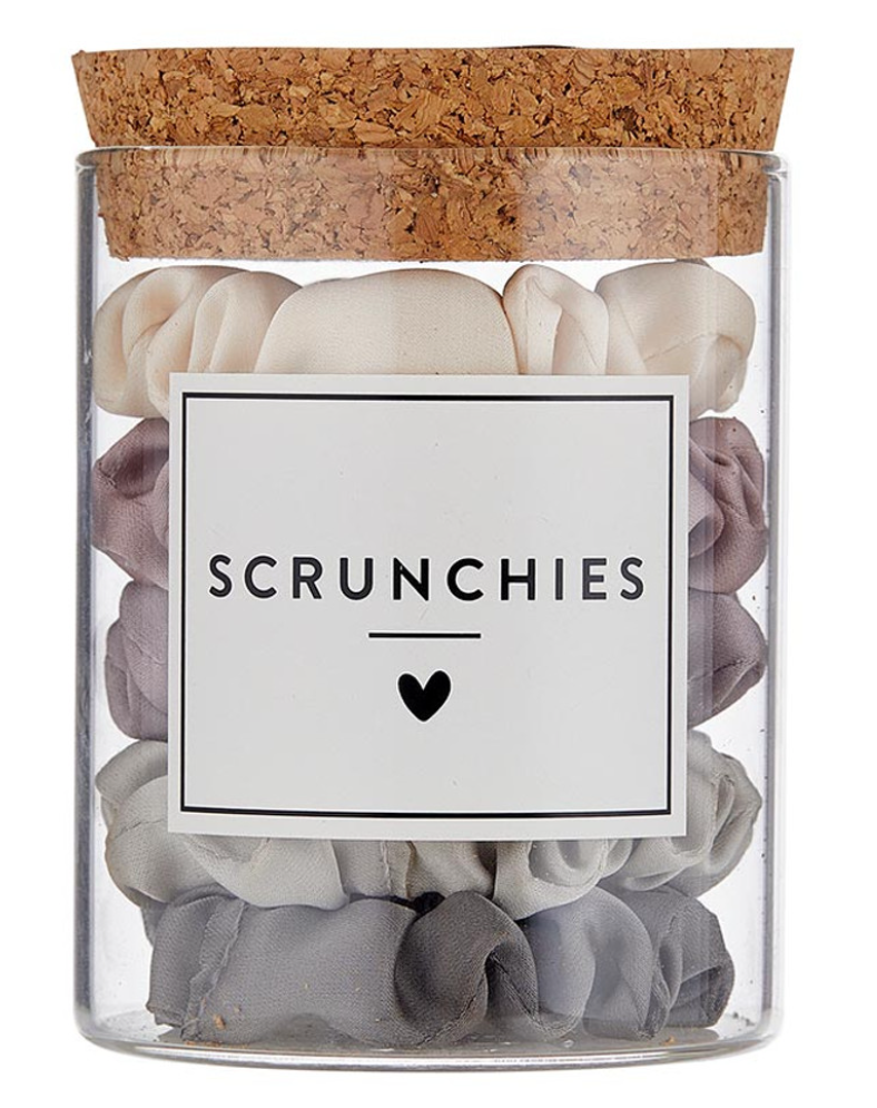 Satin Scrunchies Jar- Grey Ombre