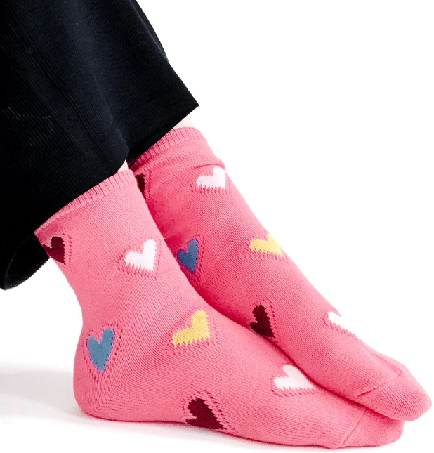 Forever and Always Valentines Mid-Calf Socks- Pink