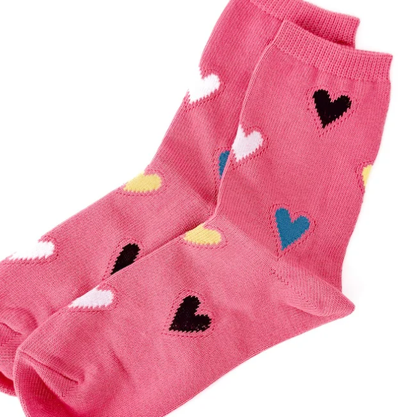 Forever and Always Valentines Mid-Calf Socks- Pink