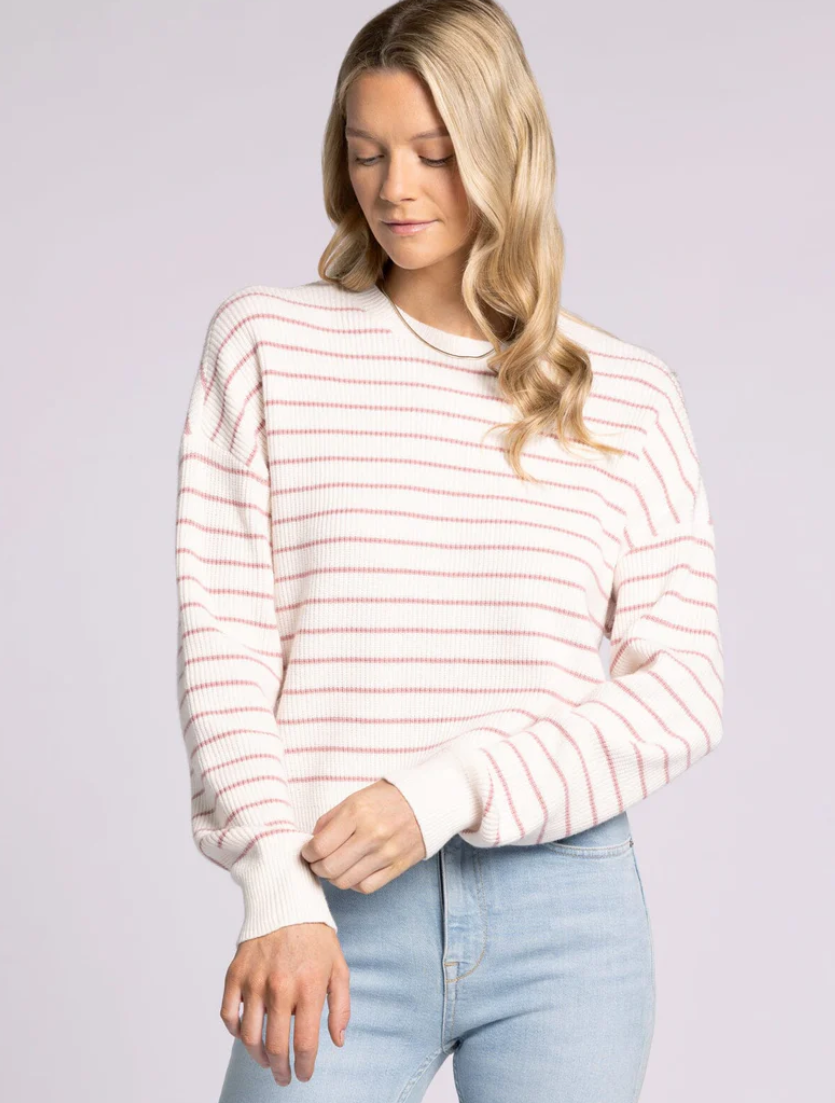 Ely Sweater- Pink Stripe