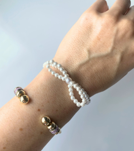 On Knox Bow Bracelet in Pearl