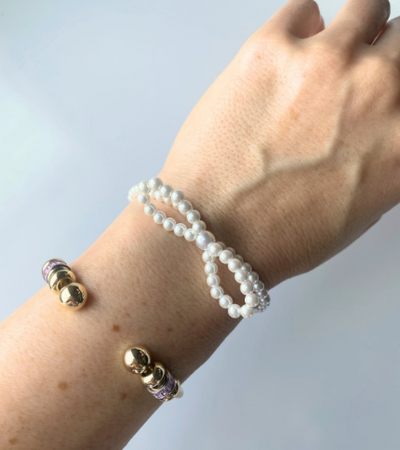 On Knox Bow Bracelet in Pearl