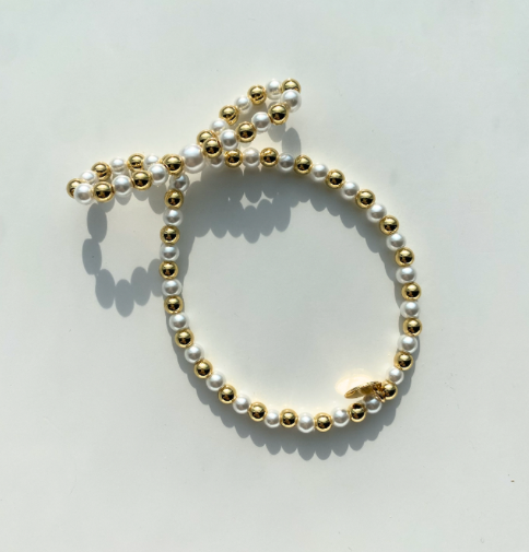 On Knox Bow Bracelet - Metal and Pearl