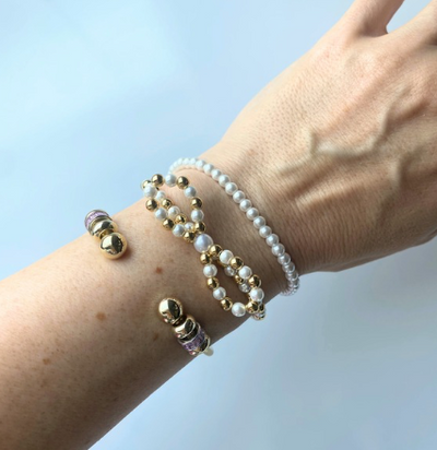 On Knox Bow Bracelet - Metal and Pearl