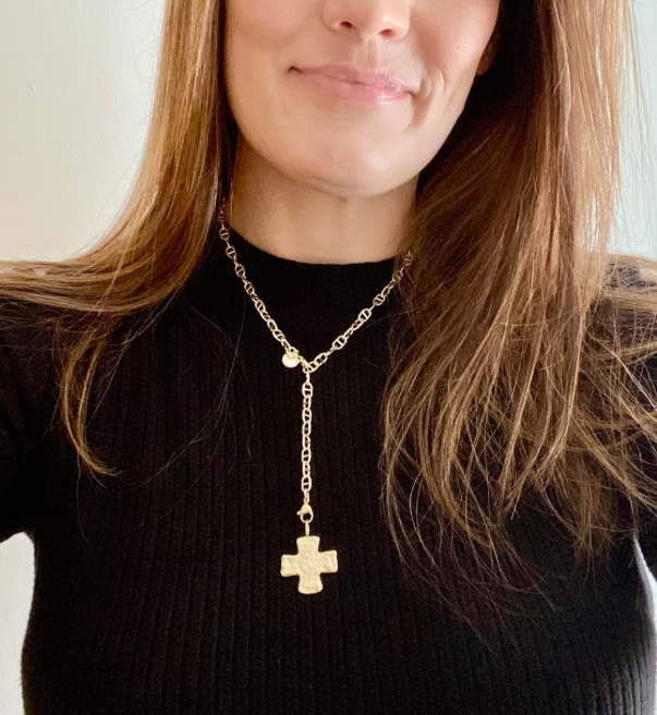Hammered Cross Charm