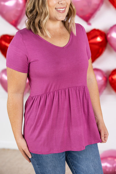 IN STOCK Sarah Ruffle Short Sleeve - Orchid | Women's Top