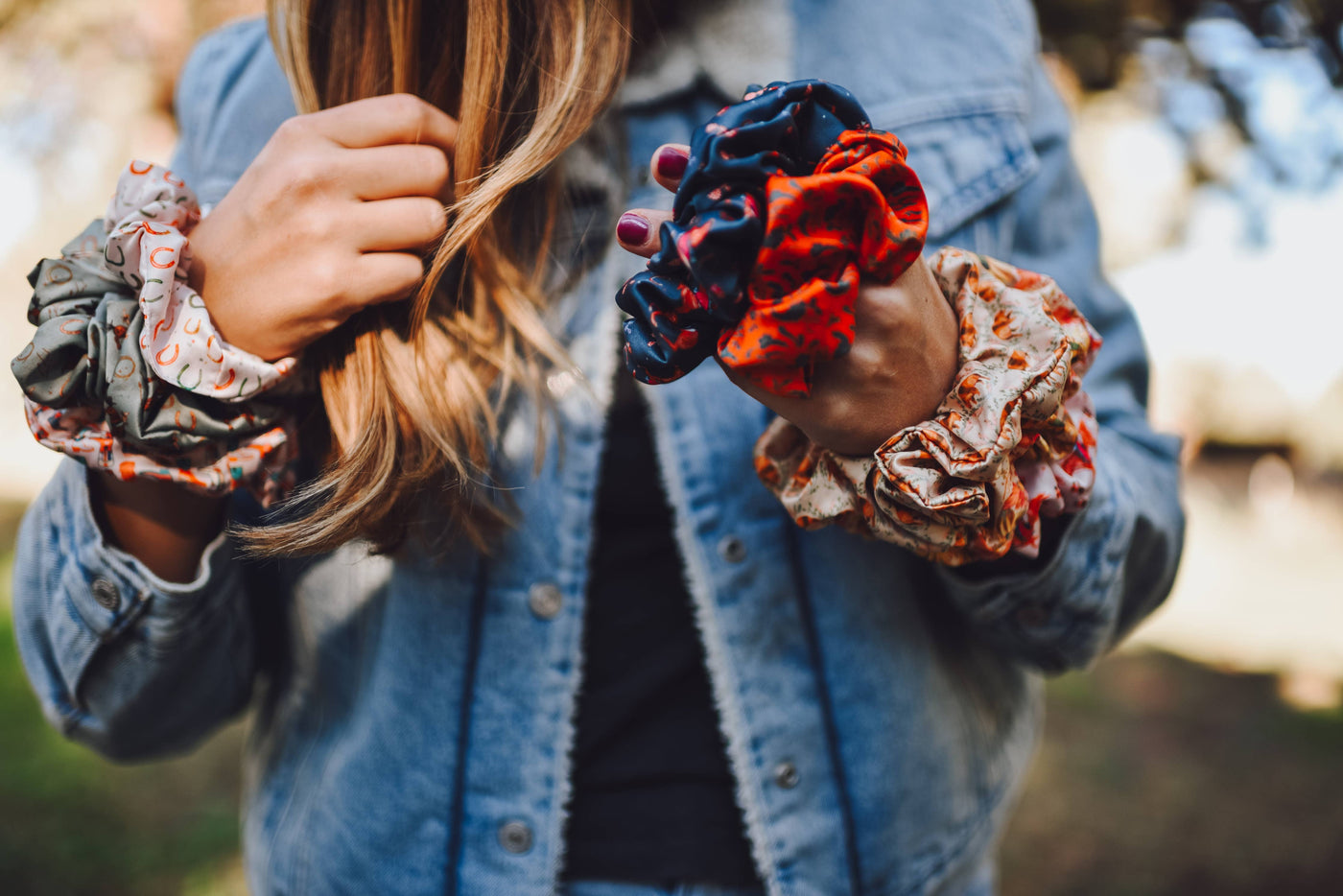 Western Saddle in Arena Brown Scrunchie Cowgirl Hair Accessory - Stocking Stuffer Gift
