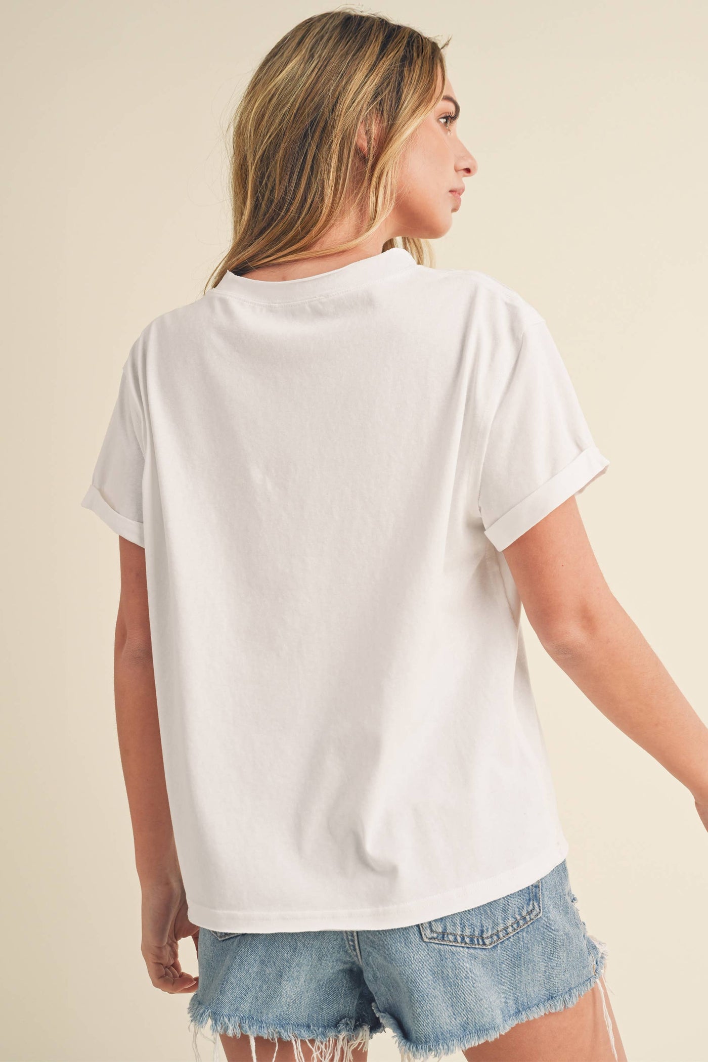 8314DN Mali Baby Tee Short Sleeve Top: Rose / Contemporary / M