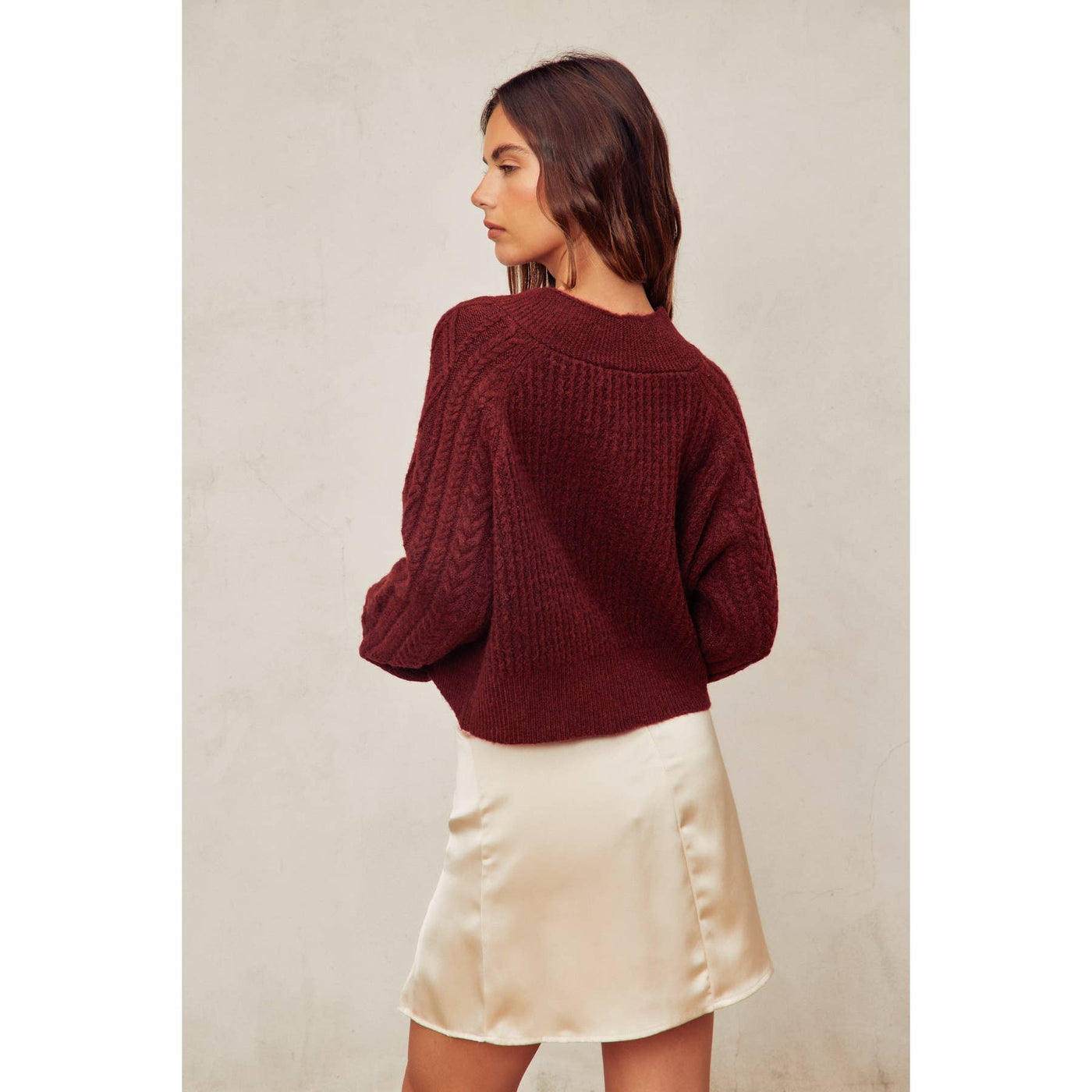 Mulberry Cable Knit Cardigan