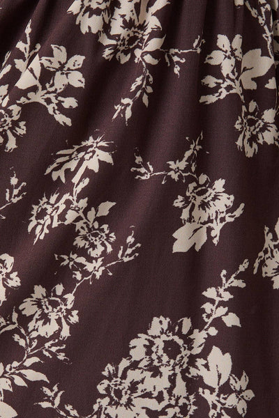 Brown & Cream Floral Mini Dress